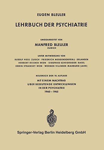 Lehrbuch der Psychiatrie (German Edition) von Springer