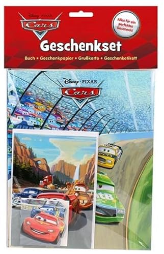 Disney Cars - Geschenkset: Buch, Geschenkpapier, Grußkarte, Geschenketikett
