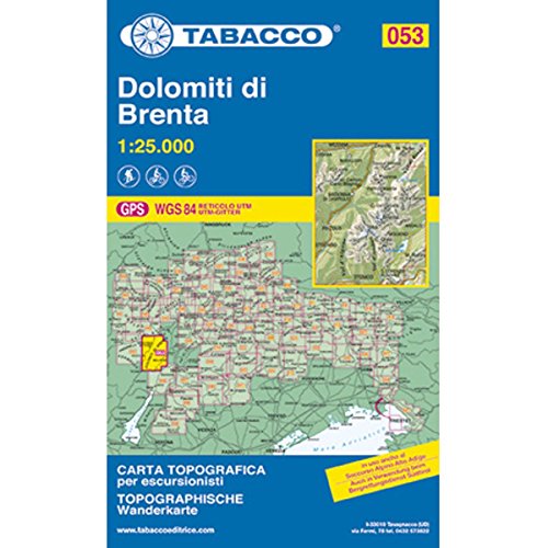 Dolomiti di Brenta 1 : 25 000, 053 (Carte topografiche per escursionisti, Band 53) von Tabacco editrice