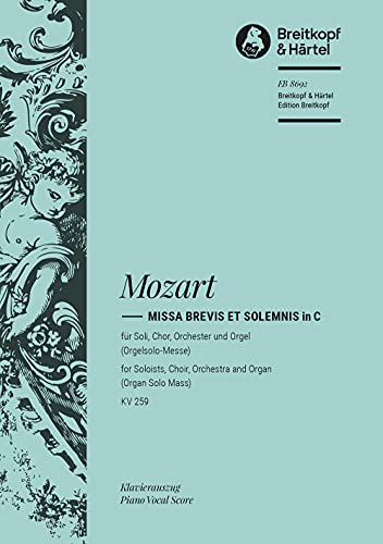 Missa brevis C-dur KV 259 - Orgelsolo-Messe - Breitkopf Urtext - Klavierauszug (EB 8692) von Breitkopf & Härtel