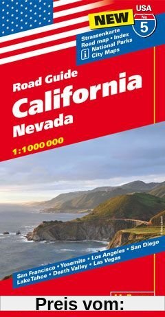 Hallwag USA Road Guide 05. California 1 : 1 000 000: Nevada. Straßenkarte. Road map. Index. National Parks. City Maps: San Francisco, Yosemite, Los ... Diego, Lake Tahoe, Death Valley, Las Vegas