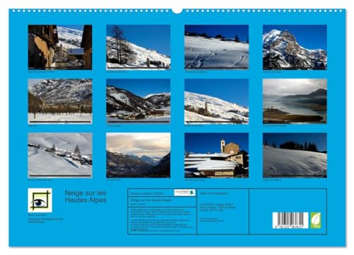 Neige sur les Hautes Alpes (hochwertiger Premium Wandkalender 2025 DIN A2 quer), Kunstdruck in Hochglanz von CALVENDO