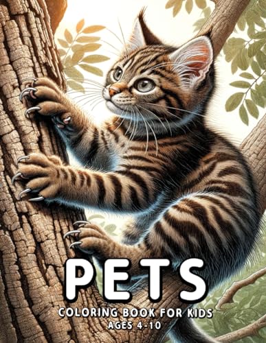 Whiskers & Tails: A Fun Coloring Book with Vintage Pets, Engaging Activities for Family, Ideal for Kids 4-10. von Independently published