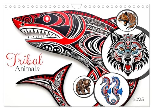 Tribal animals (Wandkalender 2025 DIN A4 quer), CALVENDO Monatskalender von CALVENDO