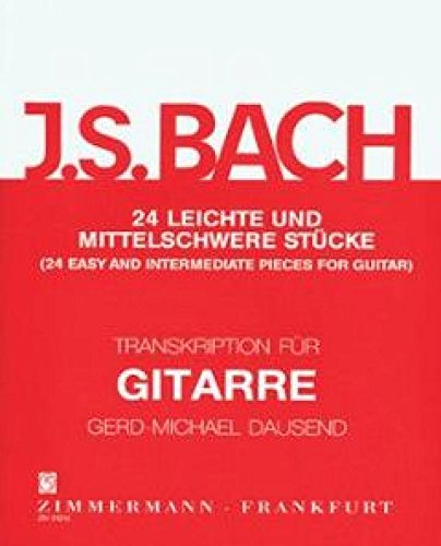 24 leichte und mittelschwere Stücke für Gitarre solo: guitar. von Zimmermann