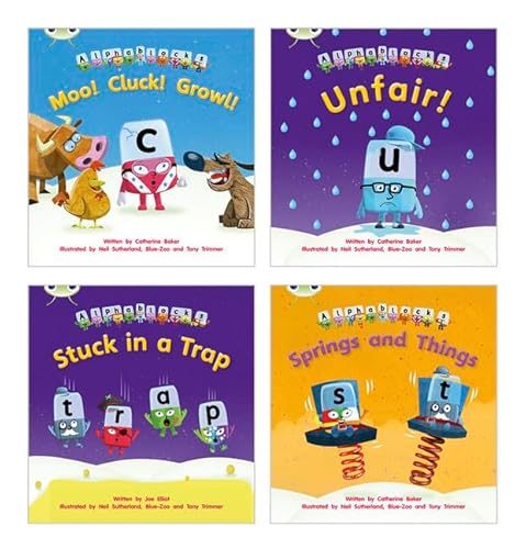 Learn to Read at Home with Bug Club Phonics Alphablocks: Phase 3/4 - Reception terms 2 and 3 (4 fiction books) Pack A (Phonics Bug)