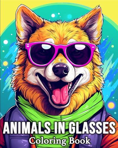Animals in Glasses Coloring Book: 50 Zen Animal Images for Stress Relief and Relaxation von Blurb