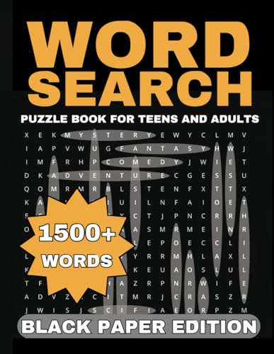 Word Search: Black Paper Puzzle Book for Teens and Adults / 1500 + Words / 8.5x11 Inch von Independently published