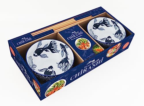 Mon petit chirashi: Coffret avec 1 livre de recettes Mon petit chirashi, recettes gourmandes, 2 bols en céramique et 2 paires de baguettes en bois