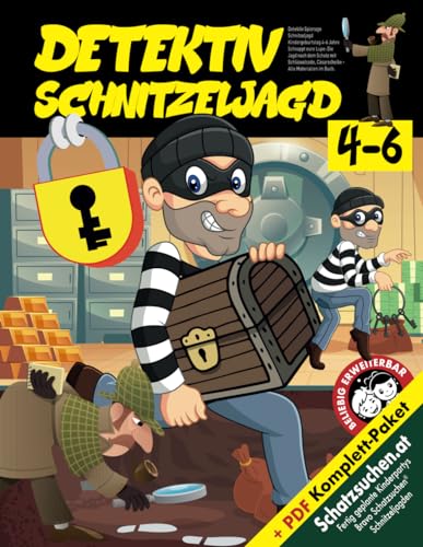 Detektiv Spionage Schnitzeljagd Kindergeburtstag 4-6 Jahre: Schnappt eure Lupe: Die Jagd nach dem Schatz mit Schlüsselcode, Cäsarscheibe - Alle Materialien im Buch. (Bravo Schatzsuche) von Independently published