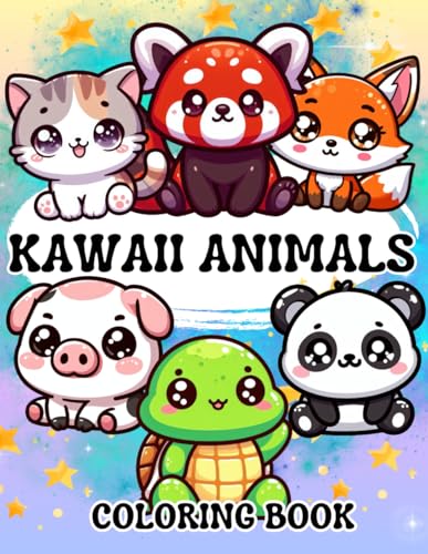 KAWAII ANIMALS: Cute and easy coloring book for girls and boys (Kawaii world, Band 3) von Independently published