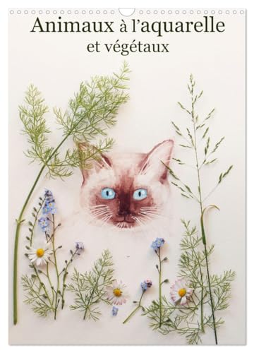 Animaux à l'aquarelle et végétaux (Calendrier mural 2025 DIN A3 vertical), CALVENDO calendrier mensuel von CALVENDO