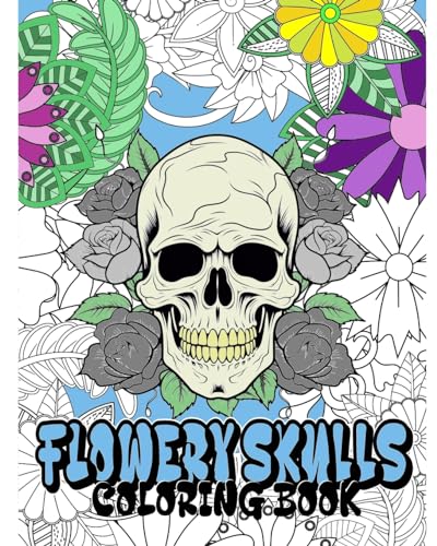 Flowery Skulls Coloring Book von Blurb