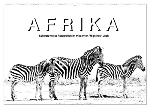 AFRIKA - Schwarz-weiss Fotografien im modernen "High Key" Look (Wandkalender 2025 DIN A2 quer), CALVENDO Monatskalender von CALVENDO