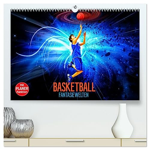 Basketball Fantasiewelten (hochwertiger Premium Wandkalender 2025 DIN A2 quer), Kunstdruck in Hochglanz von CALVENDO