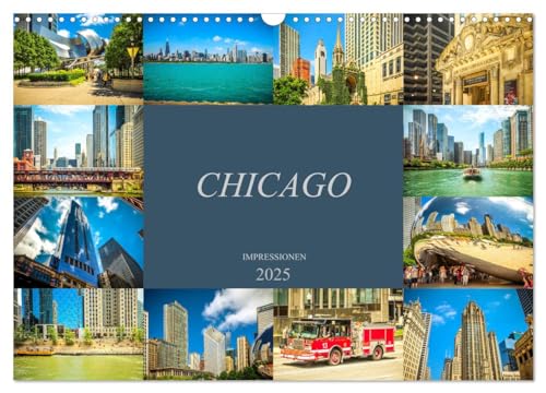 Chicago Impressionen (Wandkalender 2025 DIN A3 quer), CALVENDO Monatskalender von CALVENDO