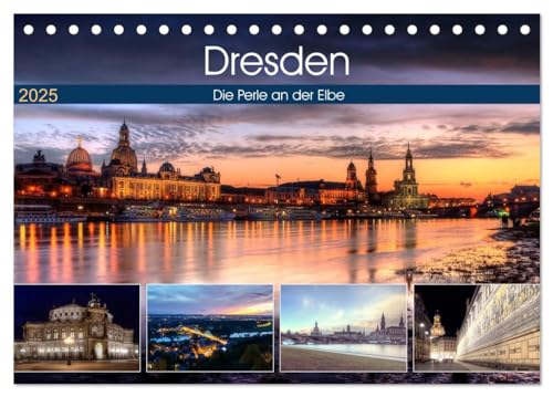 Dresden Die Perle an der Elbe (Tischkalender 2025 DIN A5 quer), CALVENDO Monatskalender von CALVENDO