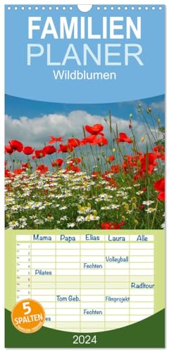 Familienplaner 2025 - Wildblumen 2025 mit 5 Spalten (Wandkalender, 21 cm x 45 cm), CALVENDO von CALVENDO