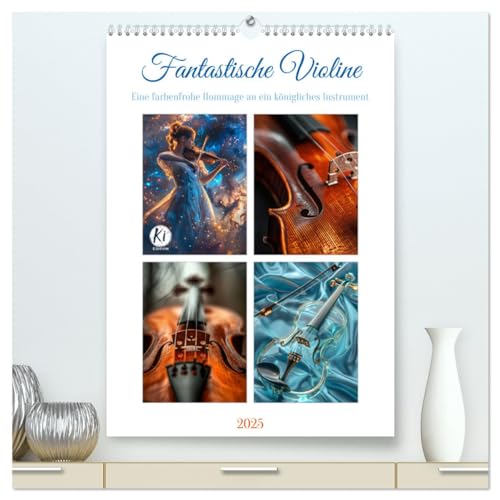 Fantastische Violine (hochwertiger Premium Wandkalender 2025 DIN A2 hoch), Kunstdruck in Hochglanz von CALVENDO