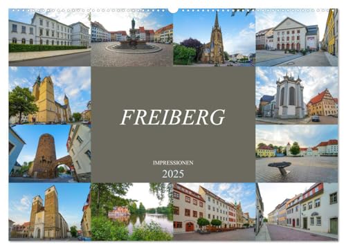 Freiberg Impressionen (Wandkalender 2025 DIN A2 quer), CALVENDO Monatskalender von CALVENDO