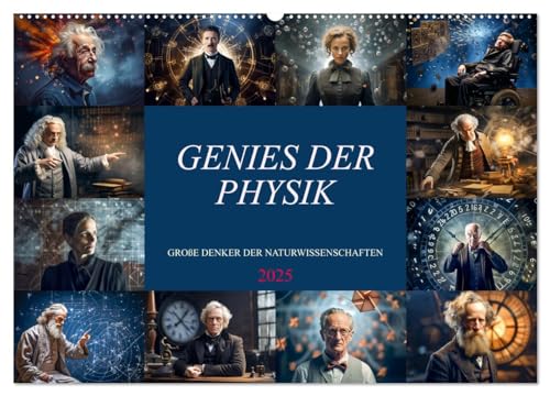 Genies der Physik (Wandkalender 2025 DIN A2 quer), CALVENDO Monatskalender von CALVENDO