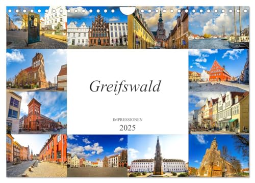 Greifswald Impressionen (Wandkalender 2025 DIN A4 quer), CALVENDO Monatskalender von CALVENDO