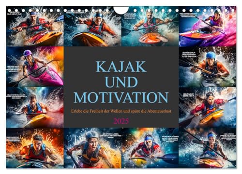 Kajak und Motivation (Wandkalender 2025 DIN A4 quer), CALVENDO Monatskalender von CALVENDO