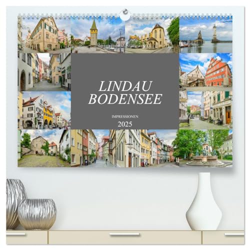 Lindau Bodensee Impressionen (hochwertiger Premium Wandkalender 2025 DIN A2 quer), Kunstdruck in Hochglanz von CALVENDO