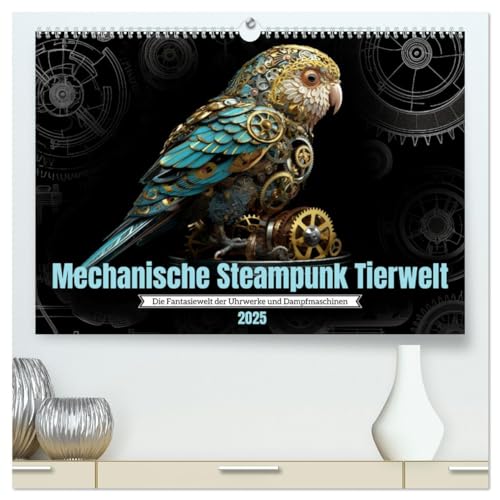 Mechanische Steampunk Tierwelt (hochwertiger Premium Wandkalender 2025 DIN A2 quer), Kunstdruck in Hochglanz von CALVENDO