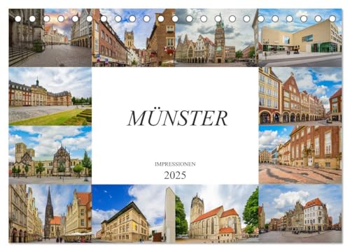 Münster Impressionen (Tischkalender 2025 DIN A5 quer), CALVENDO Monatskalender von CALVENDO