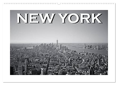 New York in schwarz weiss (Wandkalender 2025 DIN A2 quer), CALVENDO Monatskalender von CALVENDO