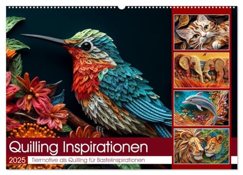 Quilling Inspirationen (Wandkalender 2025 DIN A2 quer), CALVENDO Monatskalender von CALVENDO