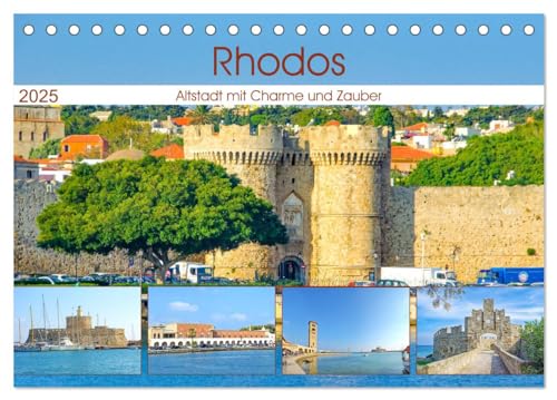 Rhodos - Altstadt mit Charme und Zauber (Tischkalender 2025 DIN A5 quer), CALVENDO Monatskalender von CALVENDO