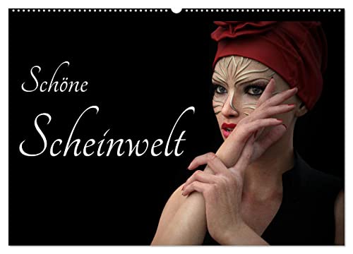 Schöne Scheinwelt (Wandkalender 2025 DIN A2 quer), CALVENDO Monatskalender: Maskierte Frauenportraits virtuell inszeniert. (CALVENDO Kunst) von Calvendo