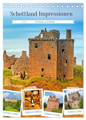 Schottland Impressionen - Schlösser und Whisky (Tischkalender 2025 DIN A5 hoch), CALVENDO Monatskalender von CALVENDO