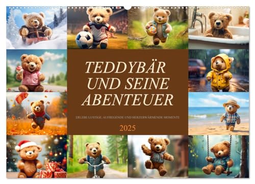 Teddybär und seine Abenteuer (Wandkalender 2025 DIN A2 quer), CALVENDO Monatskalender von CALVENDO