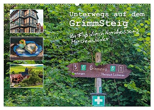 Unterwegs auf dem GrimmSteig - Zu Fuß durch Nordhessens Märchenwälder (Wandkalender 2025 DIN A2 quer), CALVENDO Monatskalender von CALVENDO