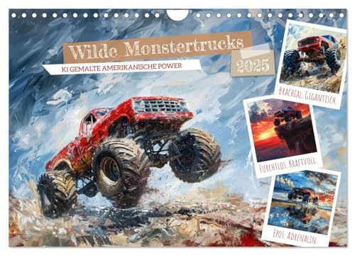 Wilde Monstertrucks (Wandkalender 2025 DIN A4 quer), CALVENDO Monatskalender von CALVENDO