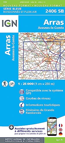 2406SB Arras.Avesnes-le-Comte (Série Bleue, Band 2406) von IGN Frankreich