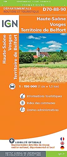 Haute-Saône - Vosges - Territoire de Belfort (721345) (Routier France départementale, Band 721345) von Institut Geographique National