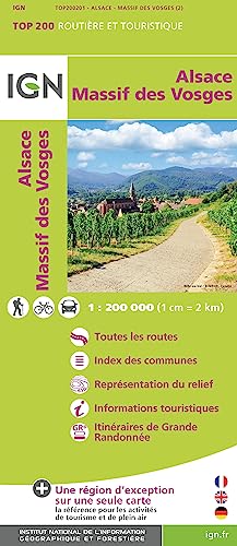 Massif des Vosges Plaine d'Alsace (TOP 200, Band 200201) von IGN Institut Geographique National