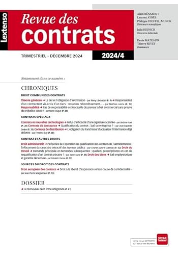 Revue des contrats N°4-2024 von LGDJ