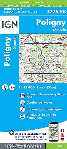 IGN Topographische Karte, Poligny Chaussin (Série Bleue, Band 3225) von IGN Institut Geographique National
