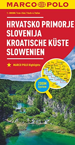MARCO POLO Regionalkarte Kroatische Küste, Slowenien 1:300.000: Wegenkaart 1:300 000
