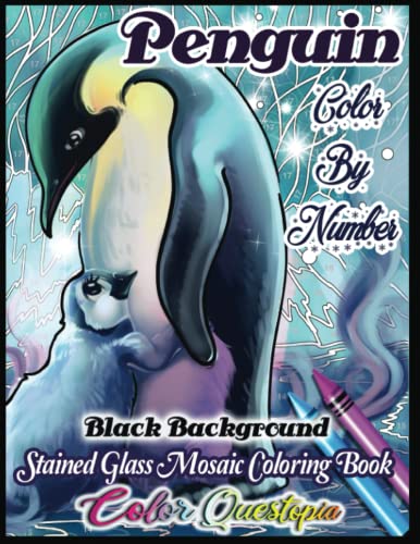 Penguin Color By Number - Stained Glass Mosaic Coloring Book: Adorable Birds For Relaxation von Independently published