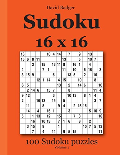 Sudoku 16 x 16: 100 Sudoku puzzles Volume 1 von Udv