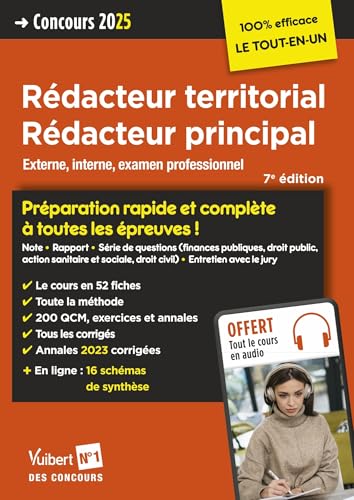 Concours Rédacteur territorial et Rédacteur principal - Catégorie B - Préparation rapide et complète à toutes les épreuves: Concours externe, interne et 3e voie - Concours 2025 von VUIBERT