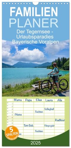 Familienplaner 2025 - Der Tegernsee - Urlaubsparadies Bayerische Voralpen mit 5 Spalten (Wandkalender, 21 cm x 45 cm), CALVENDO von CALVENDO