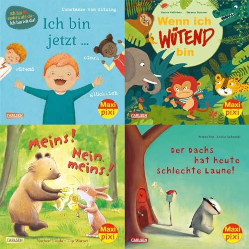 Maxi-Pixi-4er-Set 89: Glücklich, traurig, schlecht gelaunt (4x1 Exemplar): 4 Minibücher für Kinder ab 3 Jahren (89)