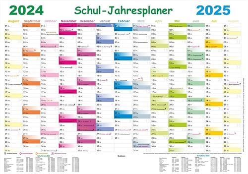 Schul-Jahresplaner 2024/2025: Wandplaner 70 x 100 cm von E & Z Verlag GmbH